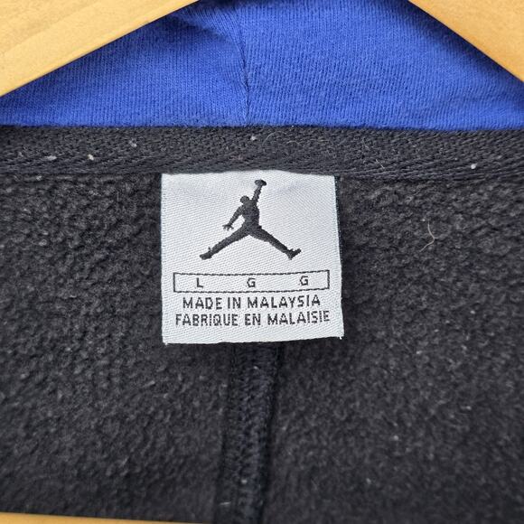 Vintage Jordan Brand Full Zip Sweatshirt Mens Large Blue Black Hoodie Y2K - Picture 8 of 13
